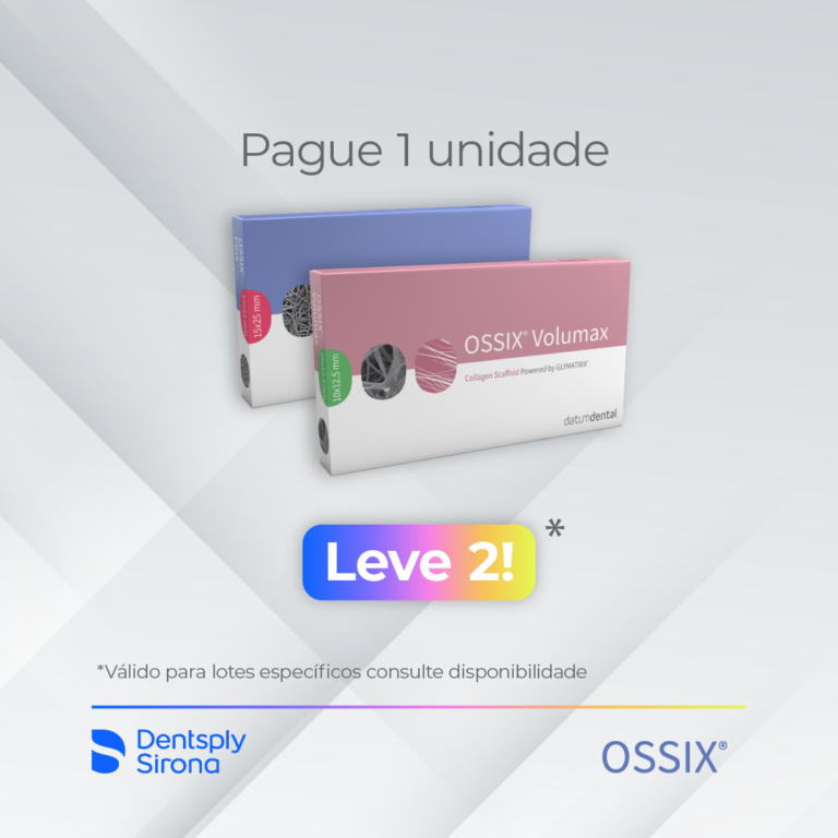 Post promocional "Pague 1, leve 2 Dentsply Sirona", com design atraente, destacando a oferta especial de produtos odontológicos.