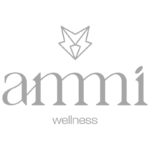 Logo Ammi Wellness, representando a identidade visual da marca com um design moderno e acolhedor, transmitindo saúde e bem-estar.