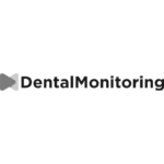 Logo DentalMonitoring, refletindo a identidade visual moderna e tecnológica da marca, especializada em monitoramento de tratamentos ortodônticos.