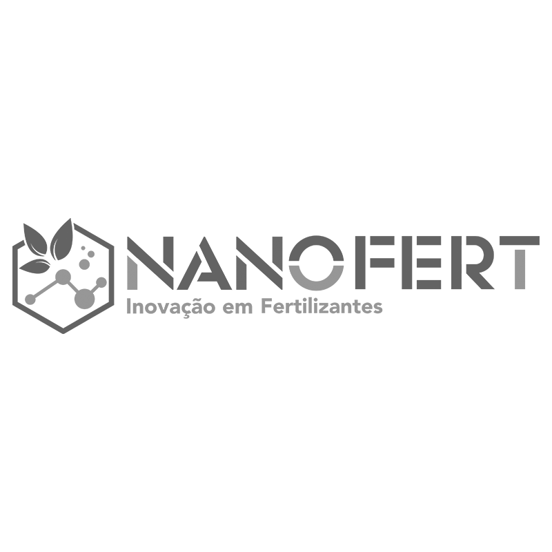 Logo da Nanofert, representando sua inovação no setor de agronegócio com design moderno e focado em nanotecnologia aplicada à agricultura.